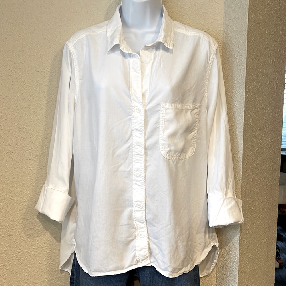 Anthropologie White Button-Down Shirt - Picture 4 of 9